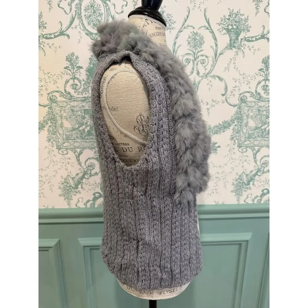 Vintage Y2K Sony Pictures Costume Archive Trendology Faux Fur Knit Vest - Sz S - Picture 6 of 8